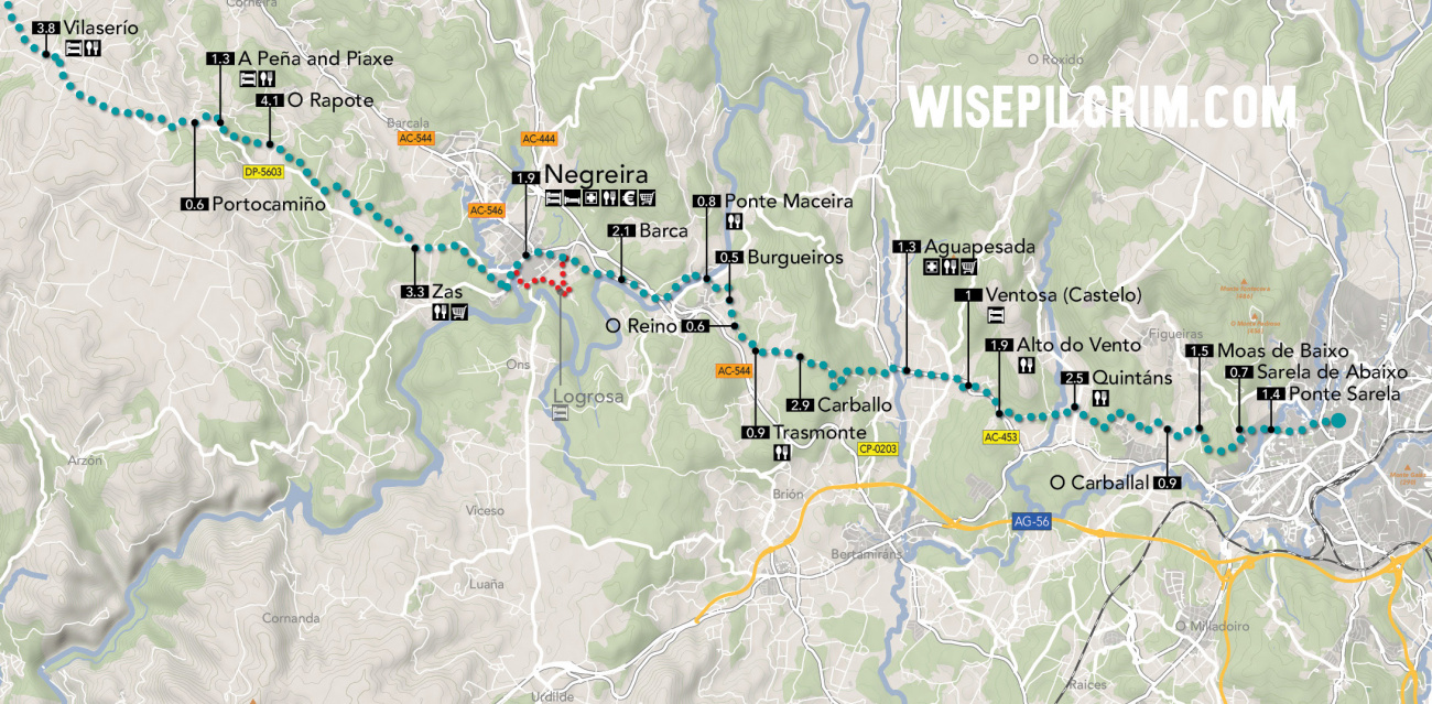Camino to Finisterre & Muxía Map 1